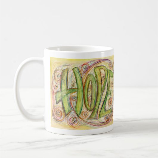 ホープ感動的ワードアートコーヒーマグ コーヒーマグカップ (左)