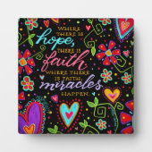 ホープ感動的信仰ミラクルズブラックかわいらし フォトプラーク (正面)