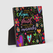 ホープ感動的信仰ミラクルズブラックかわいらし フォトプラーク (正面)