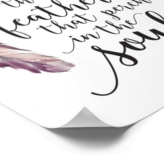 ホープ感動的引用文と水彩羽 ポスター (角)