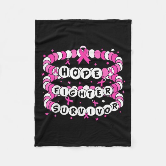 ホープ戦闘生存者ピンクの乳がん友人 フリースブランケット (正面)