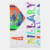 ホープ投票ブルーラブリーリフレクション驚くべきヒラリー キッチンタオル (縦)