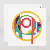 ホープ抽象芸術モダンアートノートカードの小線 ノートカード (正面/裏面)