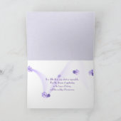 ホープ文字の紫のステッチのエンボス カード (内部)