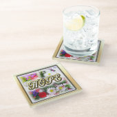 ホープ書インスピレーション・イン・ザ・ブーケデザイン ガラスコースター (アングル)