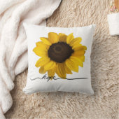 ホープ現実的な黄色のひまわり絵画の クッション (ブランケット)
