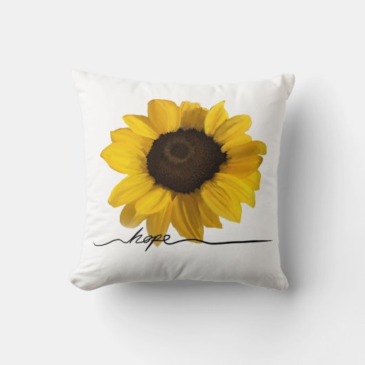 ホープ現実的な黄色のひまわり絵画の クッション (正面)