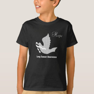 ホープ白いリボンの鳩 – 肺がん Tシャツ