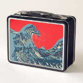 ホープ素晴らしアートの北斎波スタイル メタルランチボックス (裏面)
