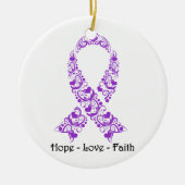 ホープ紫認識度リボン セラミックオーナメント (正面)