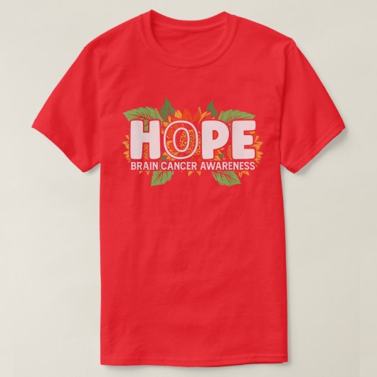 ホープ脳癌認識度ヒマワリ生存図 Tシャツ (デザイン正面)