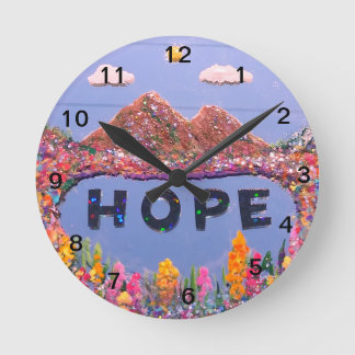 ホープ色彩の鮮やか鏡イメージウォールクロック ラウンド壁時計