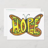 ホープ蝶のワードアート感動的はがき ポストカード (正面/裏面)