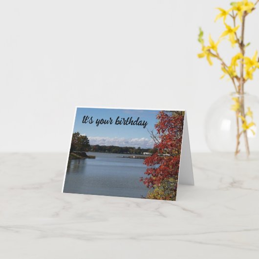 ホープ誕生日は湖の一日のように楽しい カード (黄色い花)