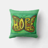 ホープ語アートグリーンバタフライアクセント装飾用クッション クッション (裏面)
