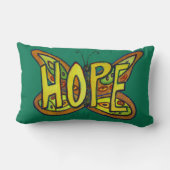 ホープ語アートグリーンバタフライアクセント装飾用クッション ランバークッション (裏面)