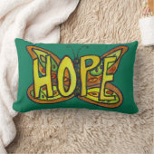 ホープ語アートグリーンバタフライアクセント装飾用クッション ランバークッション (ブランケット)