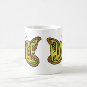 ホープ語アートグリーンバタフライウィングコーヒーカップ コーヒーマグカップ (中央)