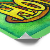 ホープ語グリーンバタフライアートプリントポスター ポスター (角)