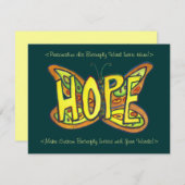 ホープ語グリーンバタフライカスタム招待状 招待状 (正面/裏面)