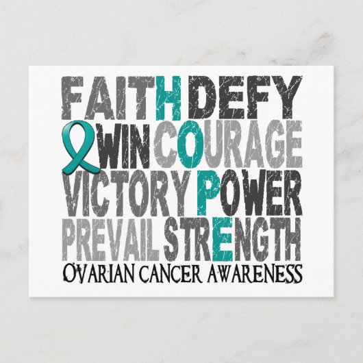ホープ語コラージュ卵巣がん ポストカード (正面)