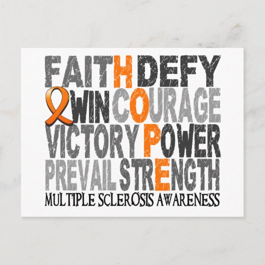 ホープ語コラージュ多発性硬化症 ポストカード (正面)