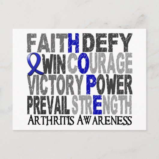 ホープ語コラージュ関節炎 ポストカード (正面)