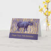 ホープ70誕生日は野生の紫サイ カード (黄色い花)