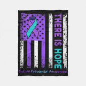 ホープ・アメリカン国旗の自殺防止あわ フリースブランケット (正面)