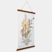 ホープ – エレミヤ29:11オレンジ色のフローラ 吊り下げ型タペストリー (傾斜あり)