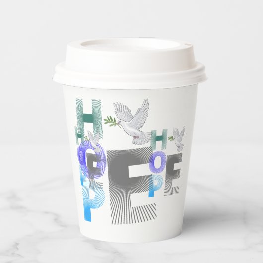 ホープ – キリスト教信仰感動的紙カップ 紙コップ (正面)