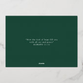 ホープ・ジョイ平和グリーンと金ゴールド宗教写真 箔シーズンカード (裏面)