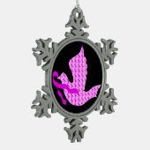 ホープ・ピンク・リボンの鳩 – 乳がん スノーフレークピューターオーナメント (左)