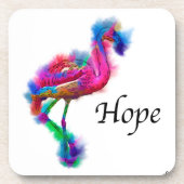ホープ – プランチングフラミンゴ抽象芸術 コースター (正面)