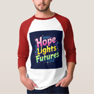 ホープ・ライツ・フューチャーズ - 未来感とビブレーションが融合したスリーブデザイン Tシャツ