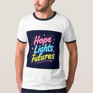 ホープ・ライツ・フューチャーズ - 未来感とビブレーションに満ちたスタンドカラーTシャツ Tシャツ