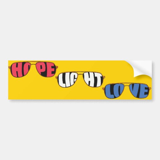 ホープ・ライト・ラブバイデン氏 バンパーステッカー (正面)