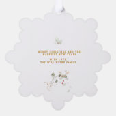 ホープ，平和，喜び金ゴールド赤ホリー写真記念 オーナメントカード (裏面)