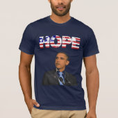 ホープ、米国旗のバラク・オバマ・シャツ大統領 Tシャツ (正面)