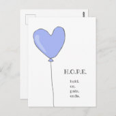 ホープ – 薄紫バルーンと甘いやる気を起こさせる引用文 ポストカード (正面/裏面)