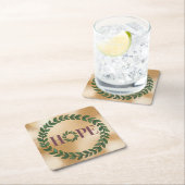 ホープBurgundy金ゴールドコースターセット スクエアペーパーコースター (インサイチュ)