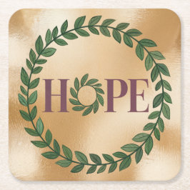 ホープBurgundy金ゴールドコースターセット スクエアペーパーコースター