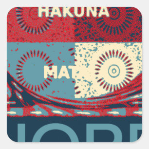 ホープHakunamatataラブリー感動的エッジベクトル スクエアシール