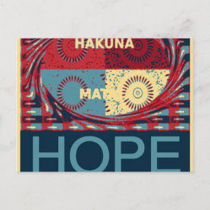 ホープHakunamatataラブリー感動的エッジベクトル ポストカード