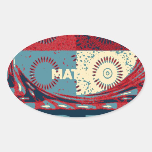 ホープHakunamatataラブリー感動的エッジベクトル 楕円形シール (正面)