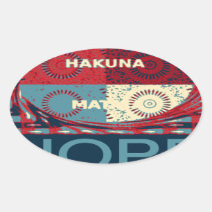 ホープHakunamatataラブリー感動的エッジベクトル 楕円形シール