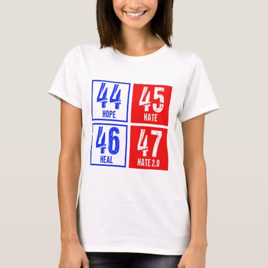 ホープHate Heal Hate再びアンチトランプTシャツ Tシャツ (正面)