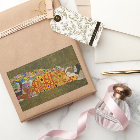 ホープIIバイグスタフクリムト、ヴィンテージアールヌーボー 長方形シール (ギフト)