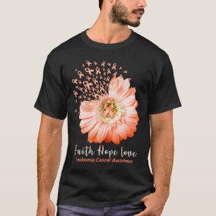 ホープLOVE白血病認識度オレンジリボンデイジー Tシャツ