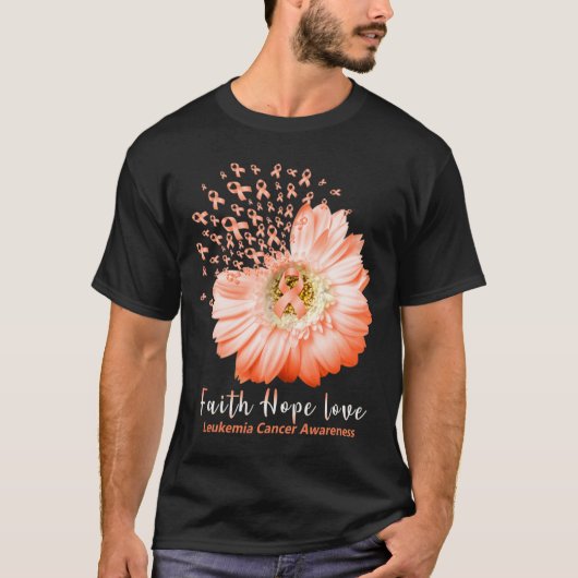 ホープLOVE白血病認識度オレンジリボンデイジー Tシャツ (正面)